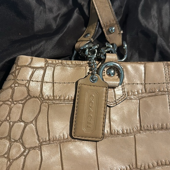 NWOT Vintage Coach Ashley Tan Brown Crocodile Embossed Leather Purse - Picture 10 of 10